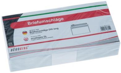 Briefumschlag DIN Lang, mit Fenster, Haftklebung weiß, 72g 