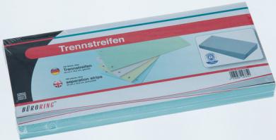 Büroring Trennstreifen blau 10,5x24cm, 190g/qm Karton, gelocht 