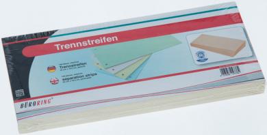 Büroring Trennstreifen gelb 10,5x24cm, 190g/qm Karton, gelocht 