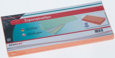 Büroring Trennstreifen orange 10,5x24cm, 190g/qm Karton, gelocht 