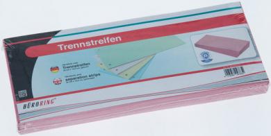 Büroring Trennstreifen rot 10,5x24cm, 190g/qm Karton, gelocht 