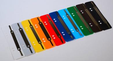 Heftstreifen kurz Kunstst. sortiert mit Metalldeckleiste 