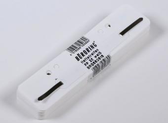 Heftstreifen kurz Kunstst. weiß mit Kunststoffdeckleiste 